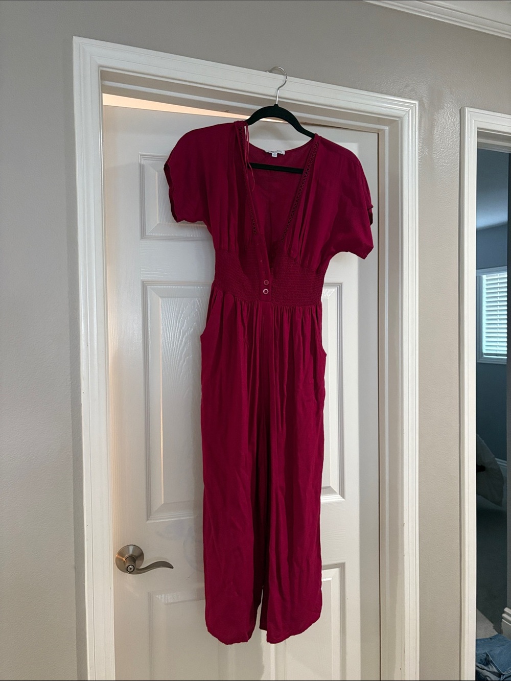 Maroon Crop Jumpsuit
